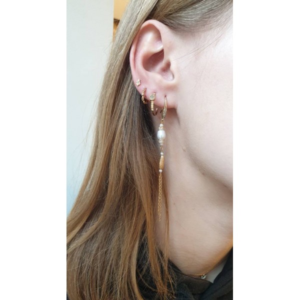 Hanka IN auskarai su cirkoniu ir perlu